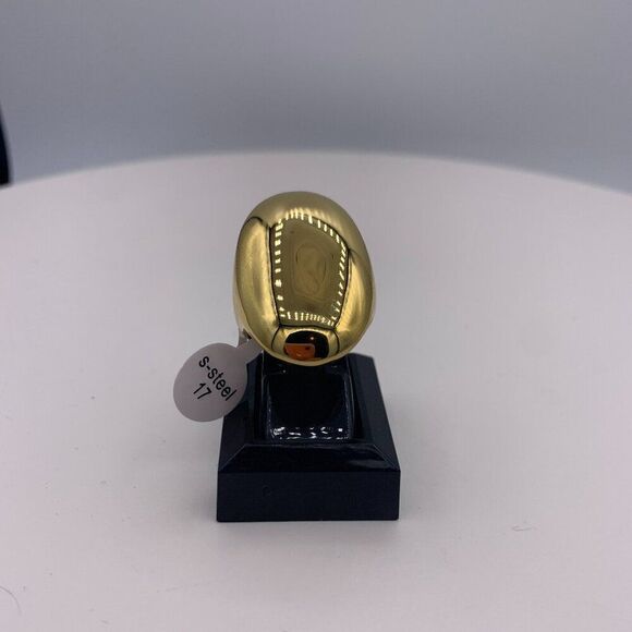 Ring, gold stainless steel, sz 7, new with tags, lge minimalist geometric - Picture 5 of 17